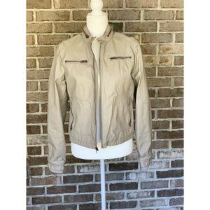 juniors large beige faux leather jacket Marley & Me